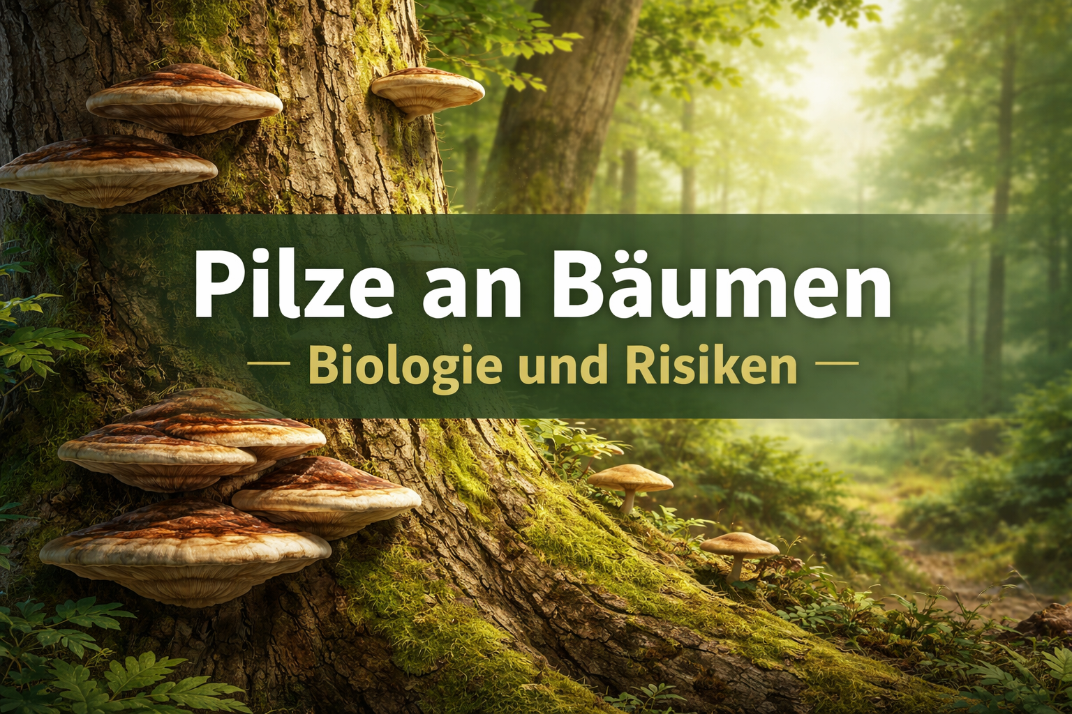 Pilze an Bäumen – Baumpilze am Stamm eines alten Baumes im Wald