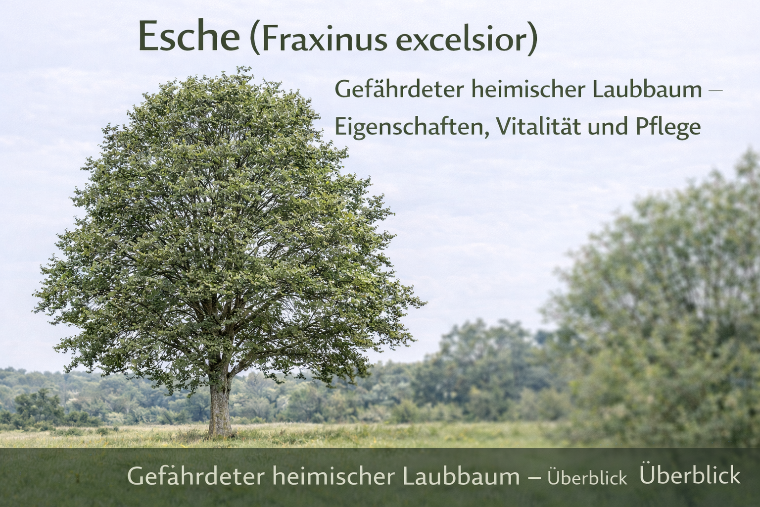 Esche (Fraxinus excelsior) mit schlankem Stamm und locker aufgebauter Krone