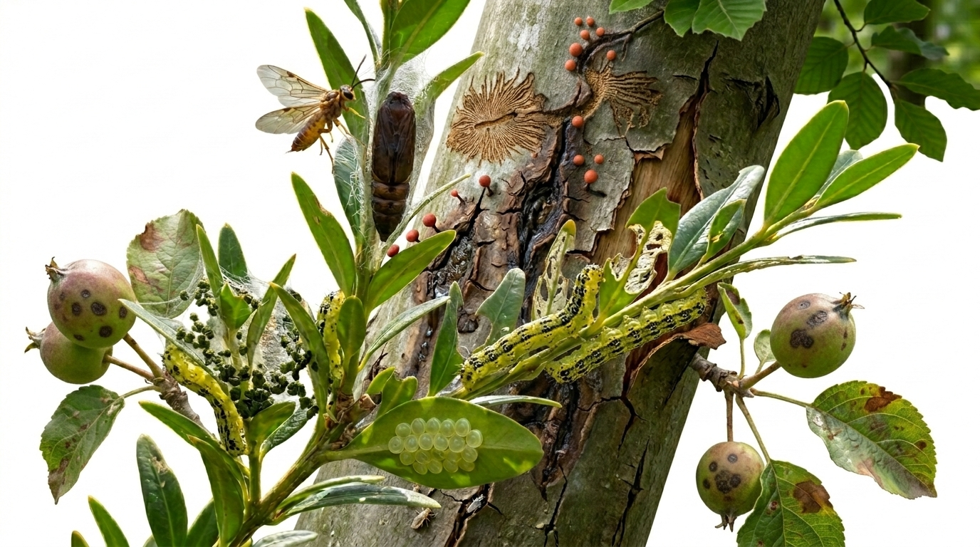 Apfelschorf erkennen – Blattflecken & Schorf an Äpfeln am Baum