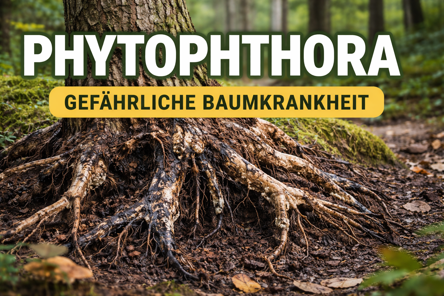 Phytophthora Krankheit an Baumwurzel mit Wurzelfäule
